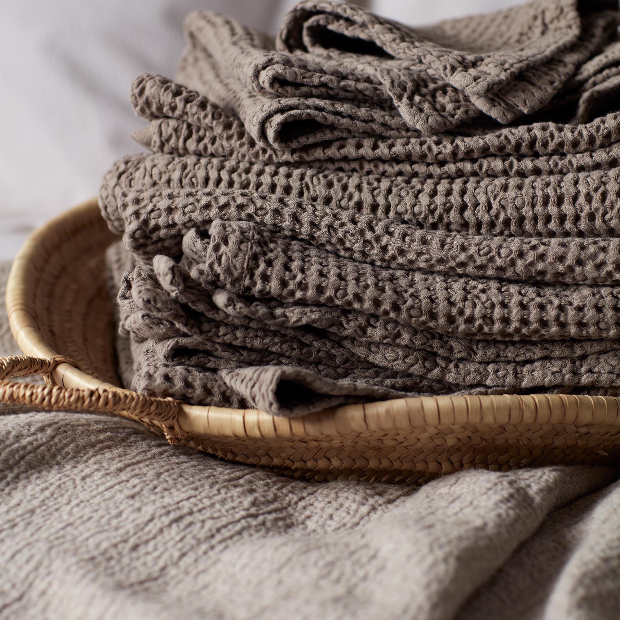 Taupe 100% Cotton Waffle Towels