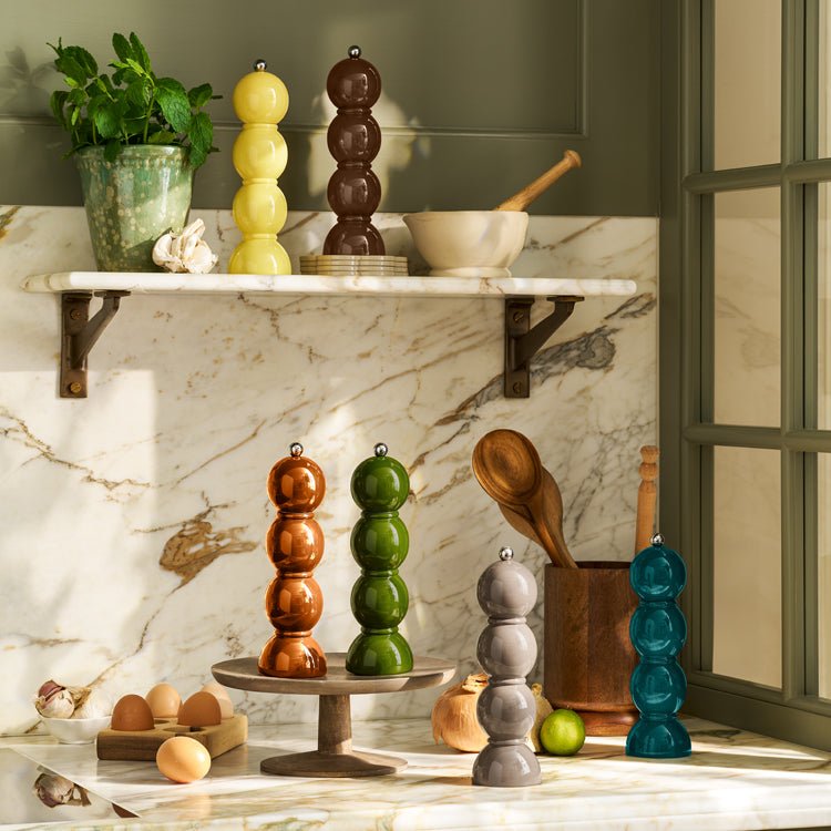 Khaki Bobbin Lacquer Salt or Pepper Mill