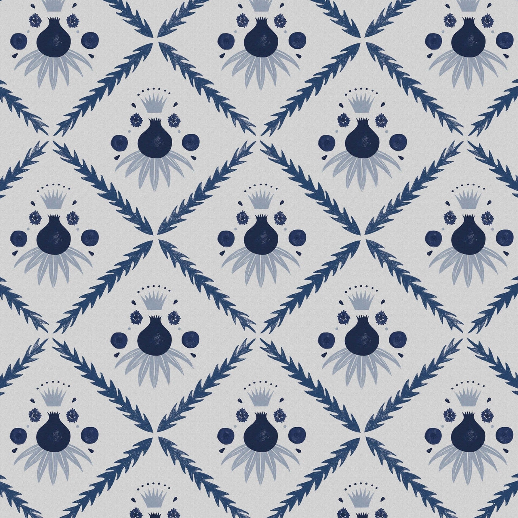 Pome Wallpaper Sample, Oxford Blue