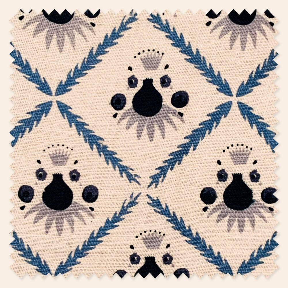 Aurora Footstool, Oxford Blue