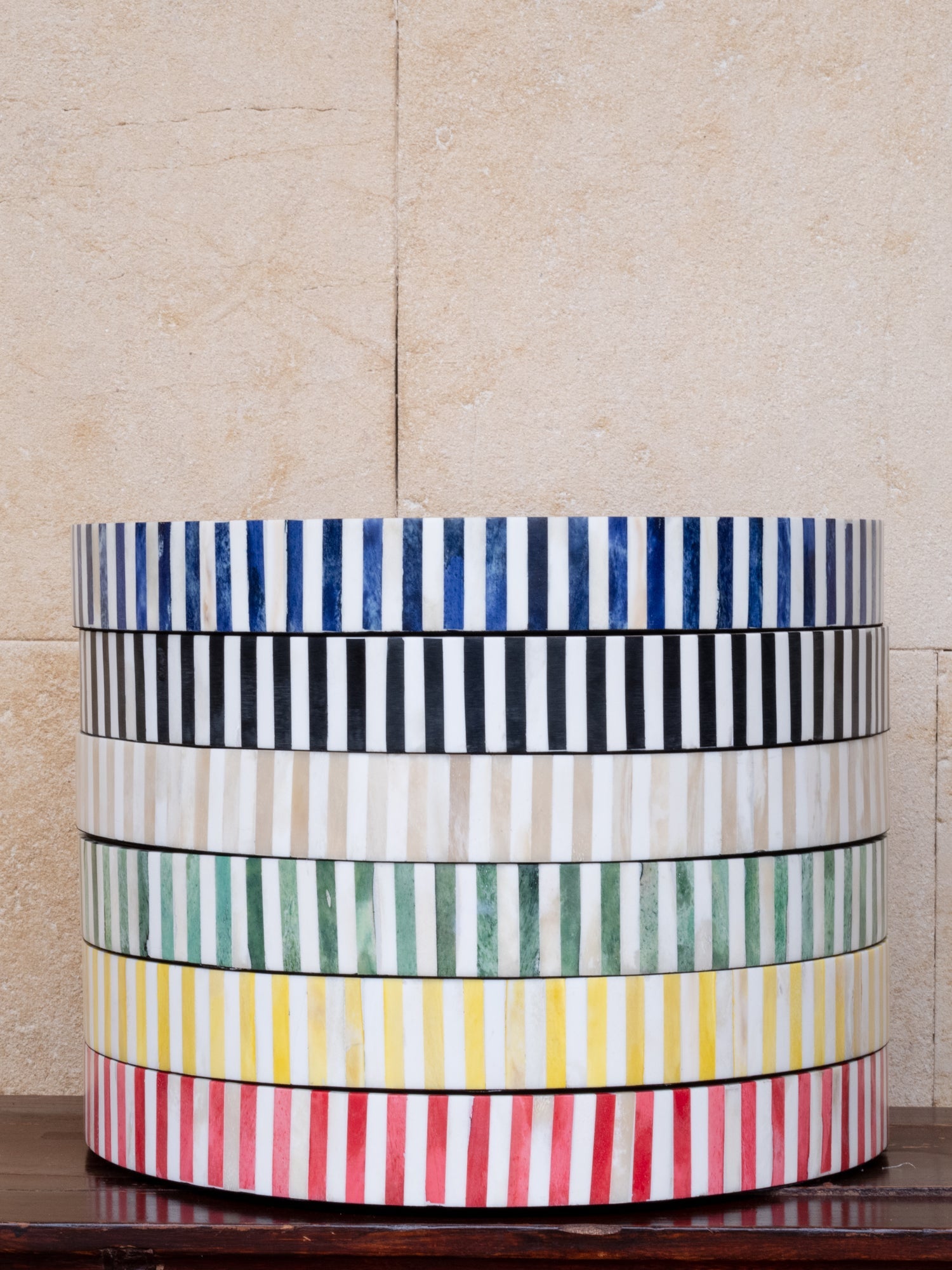Round Inlay Tray | Yellow | Striped