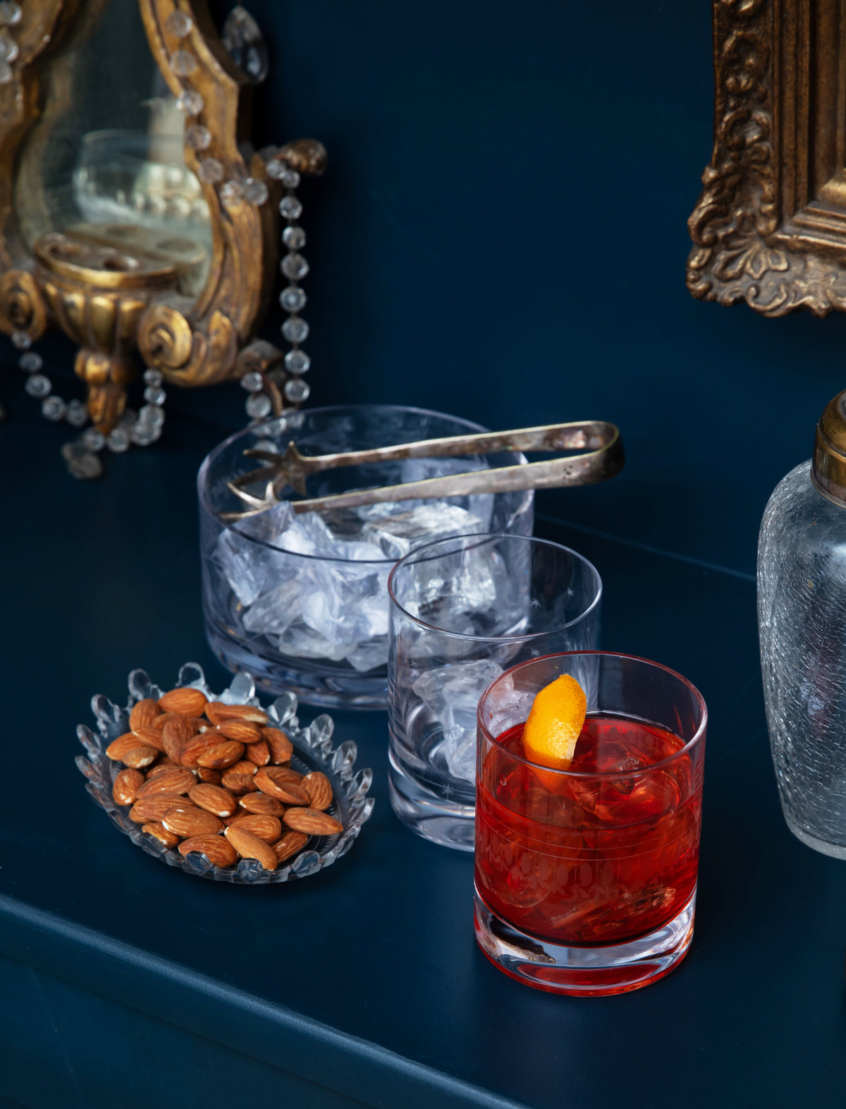 A Crystal Ice Dish with Ovals Design