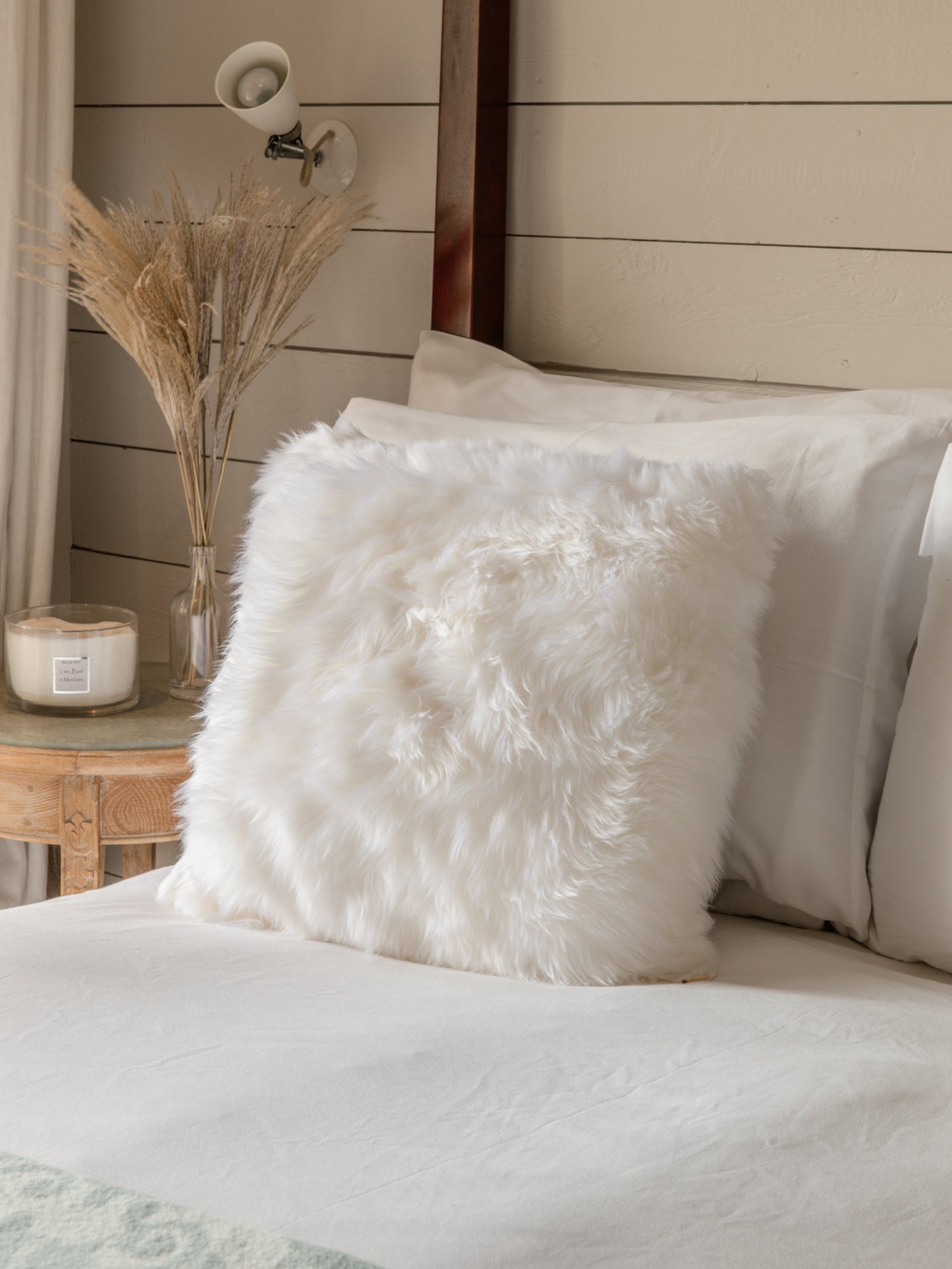 Sheepskin Cushion - White