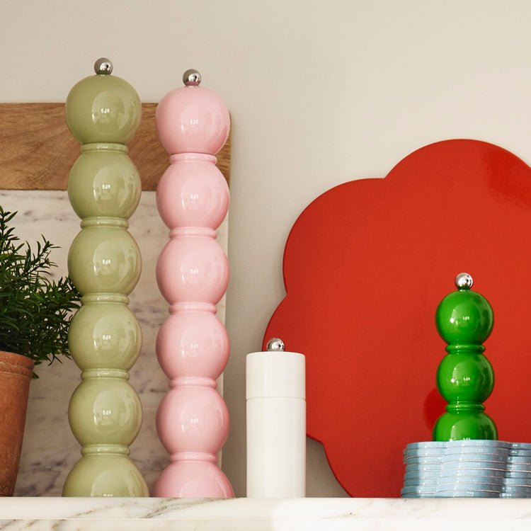 White Mini Column Salt or Pepper Mill