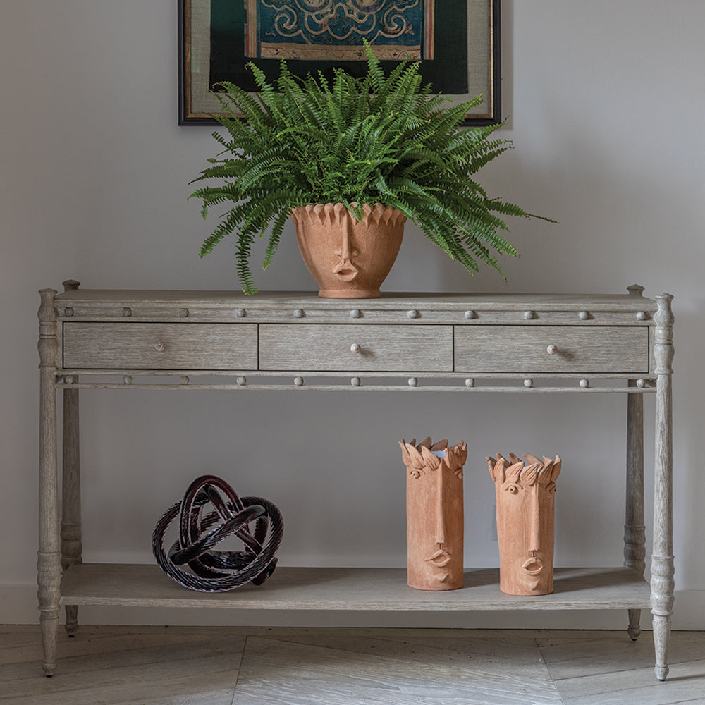 Morris Greyed Oak Console Table