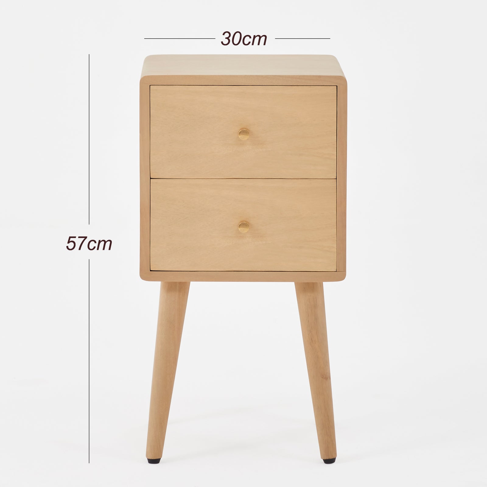Scandinavian Oak Logan Narrow Bedside Table