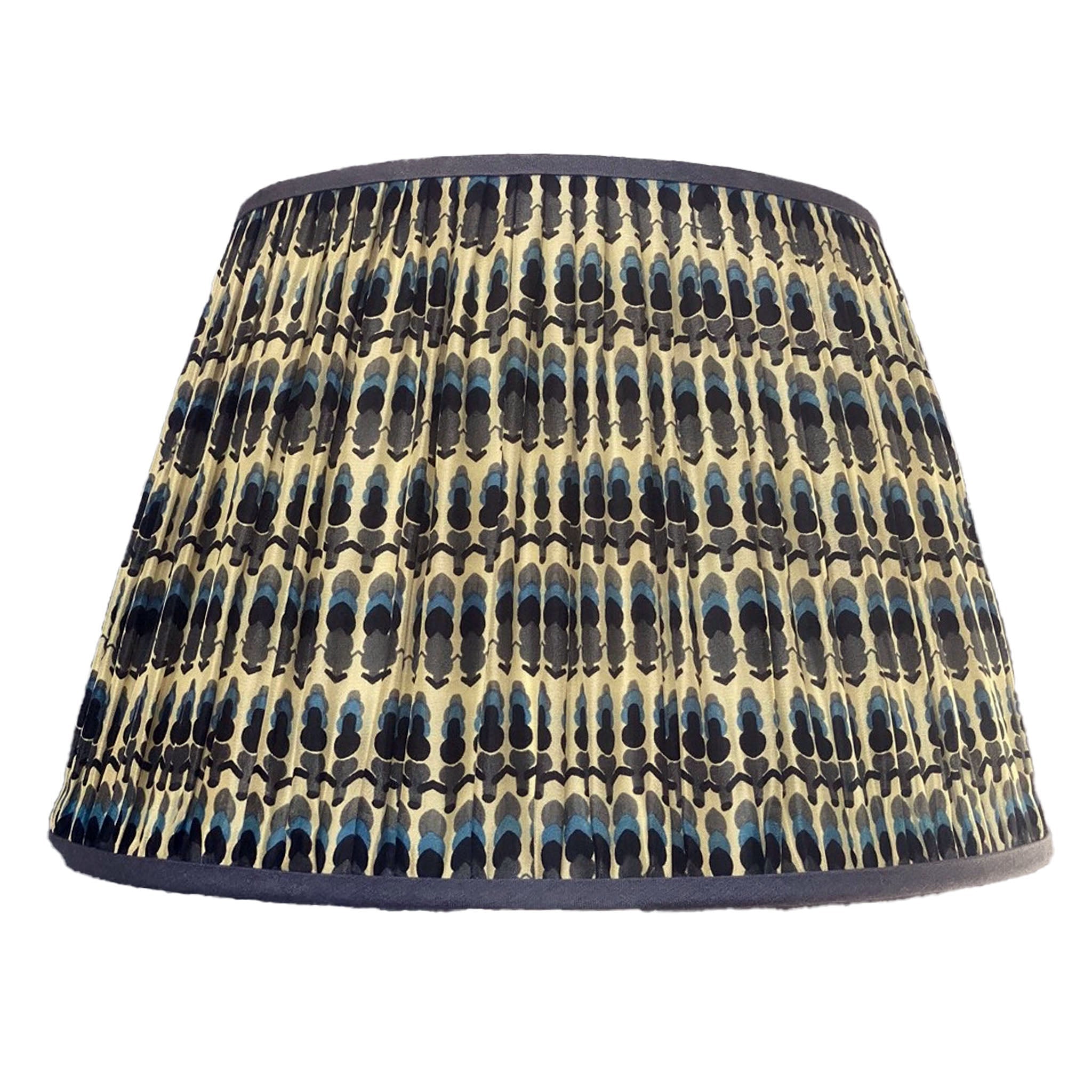 Black and Blue Silk Lampshade