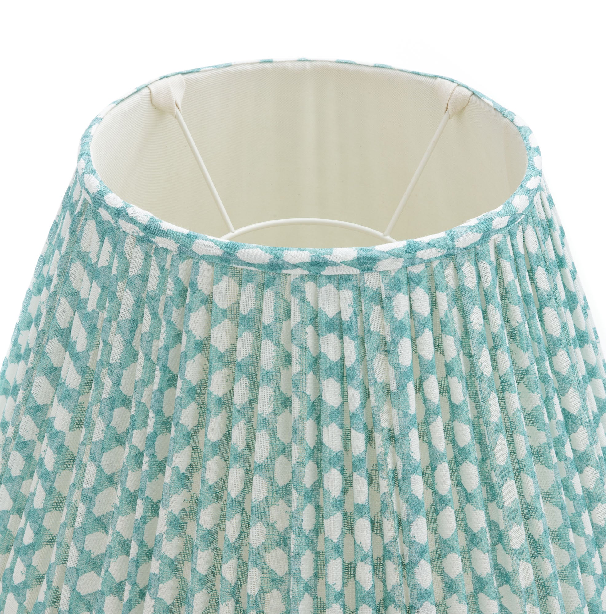 Wicker Turquoise Linen Lampshade