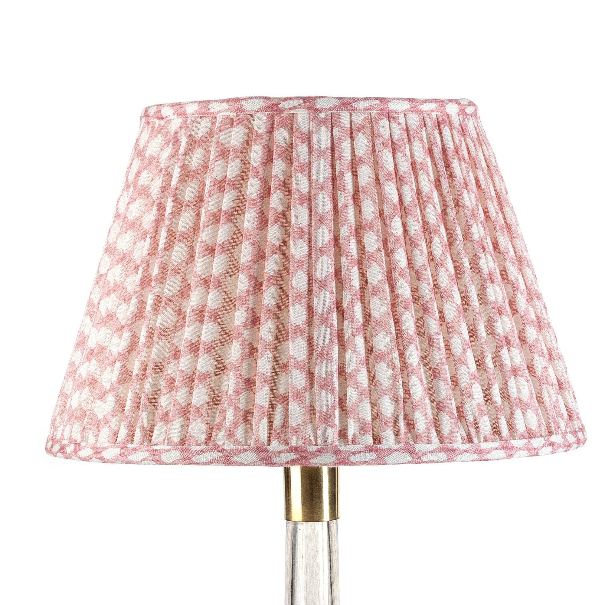 Wicker Pink Linen Lampshade
