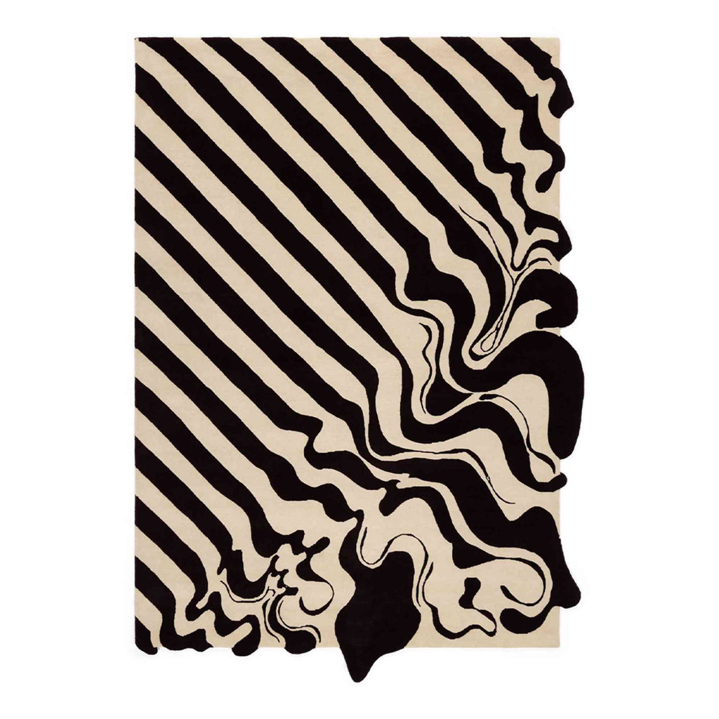 Diagonal Melt Cream & Hand Knotted Wool Rug Designed Henry Holland
