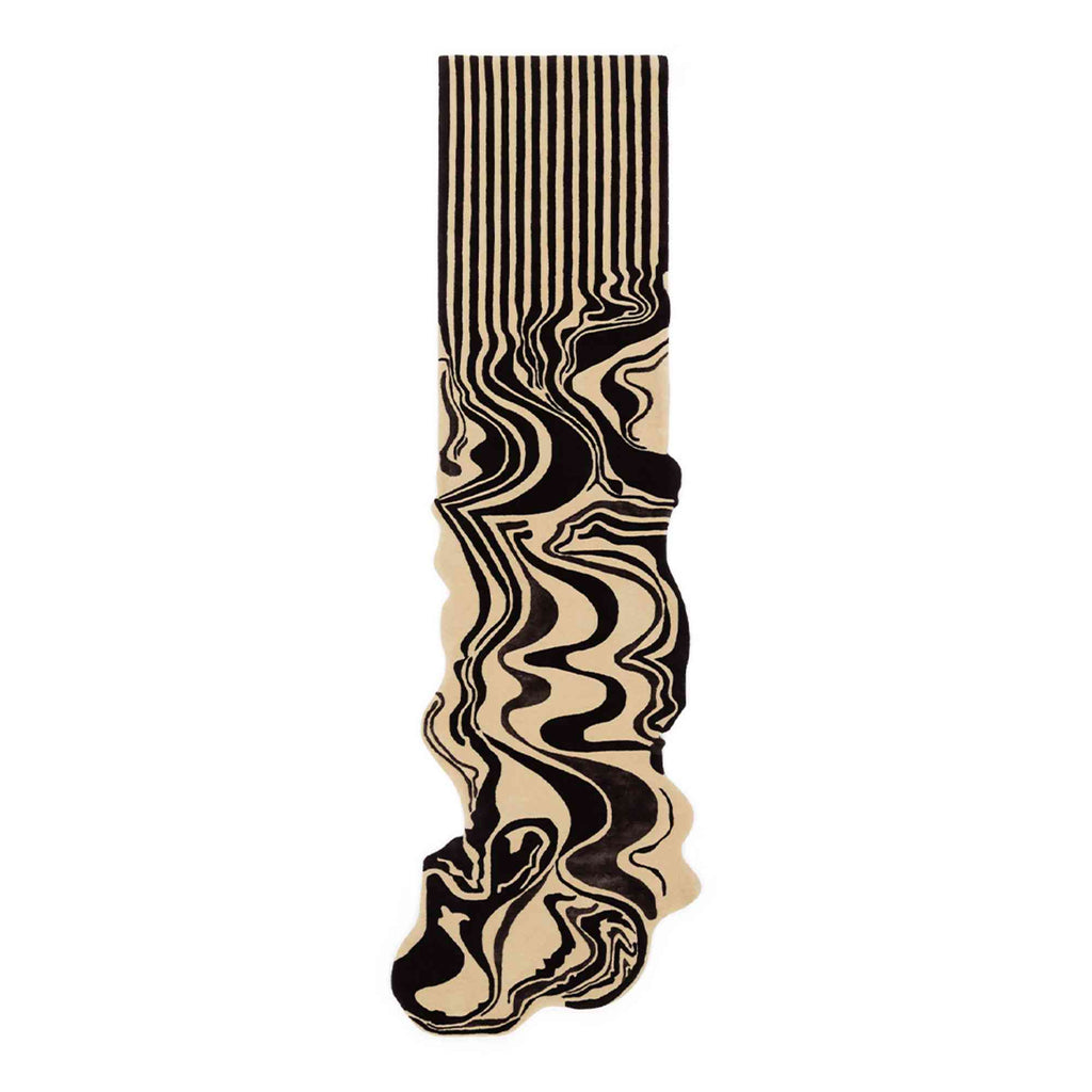 Melting Psychedelic Tufted Wool Rug Cream & Designed Henry Holland