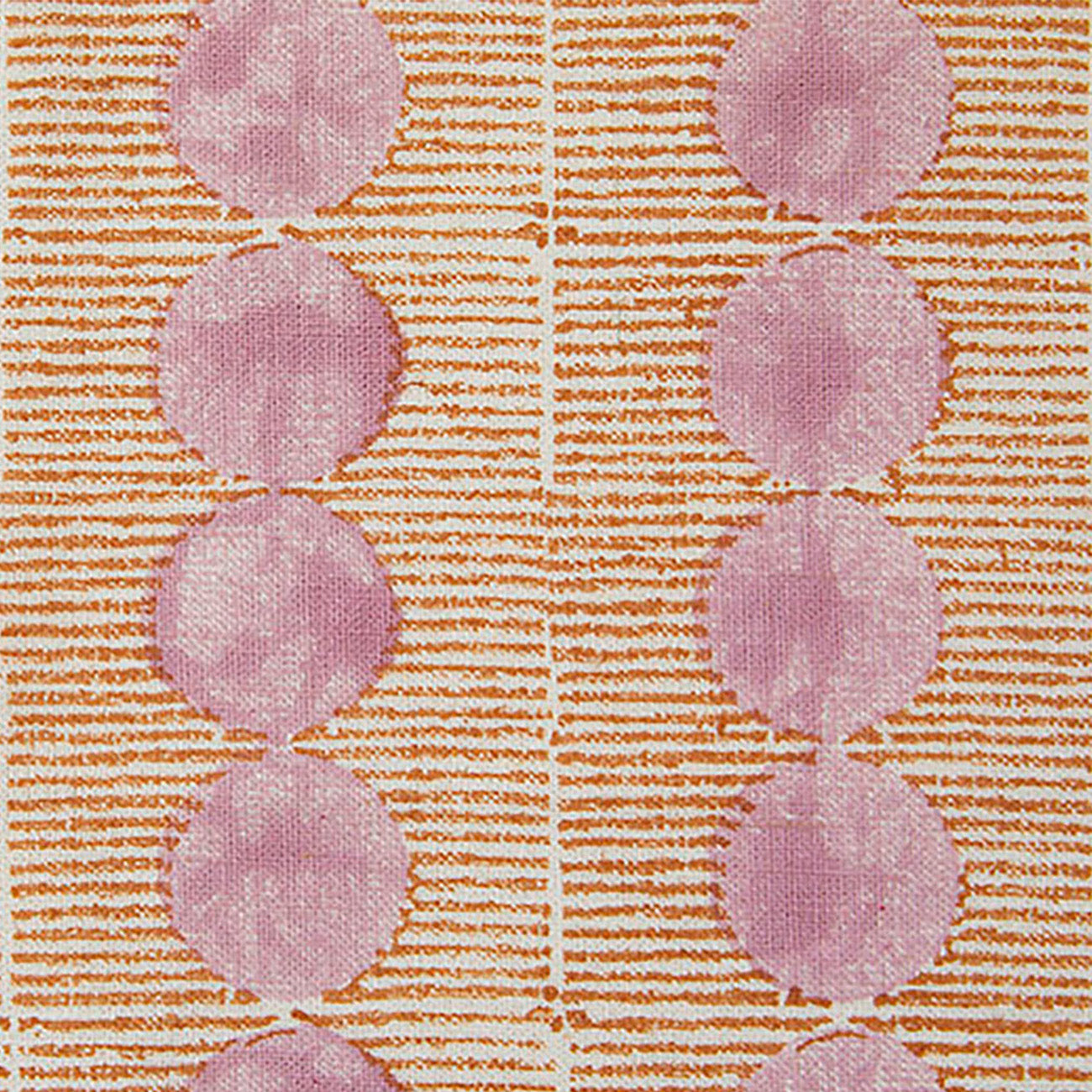 Sunrise Block printed Fabric Linen Rose/Copper
