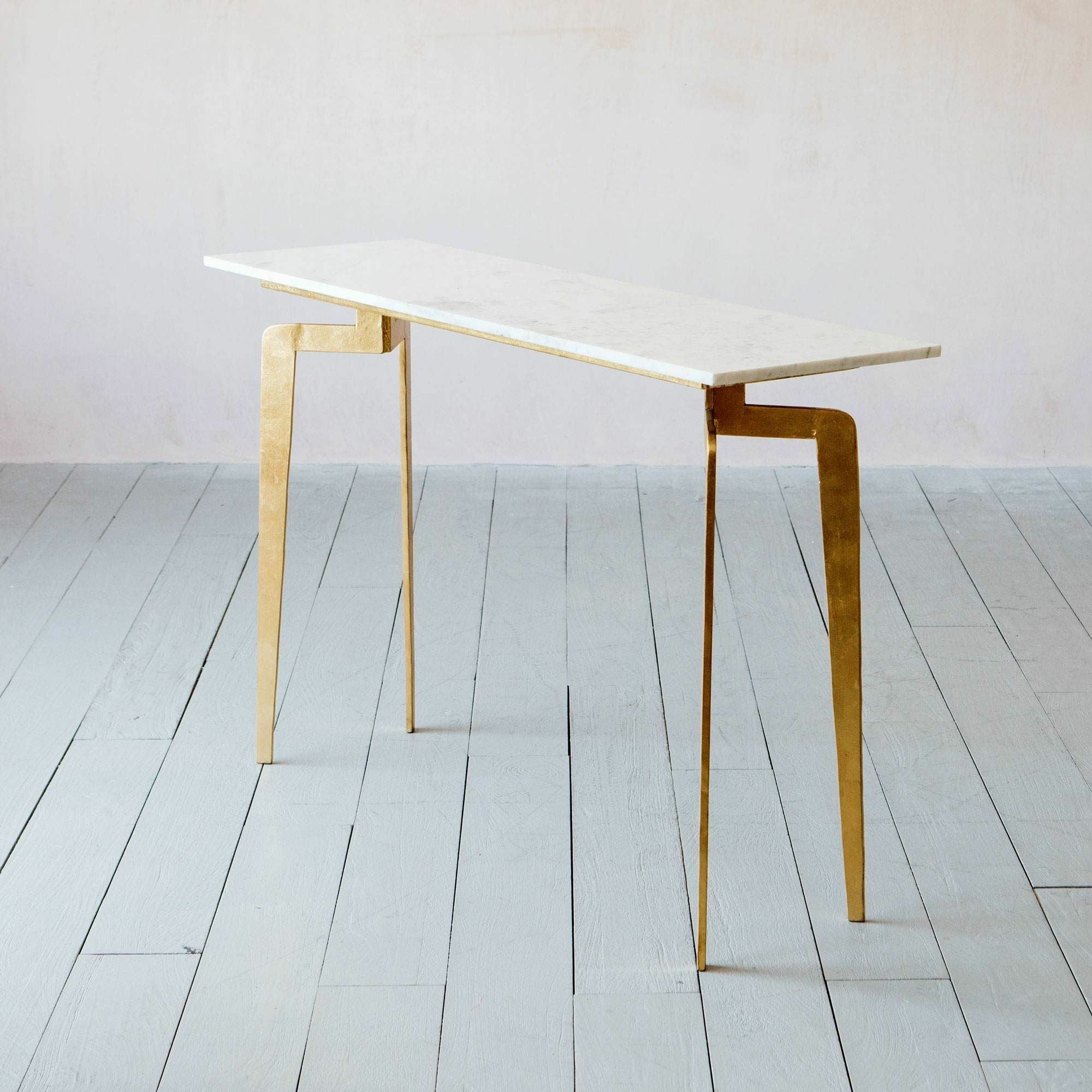 Malique Gold Marble Console Table