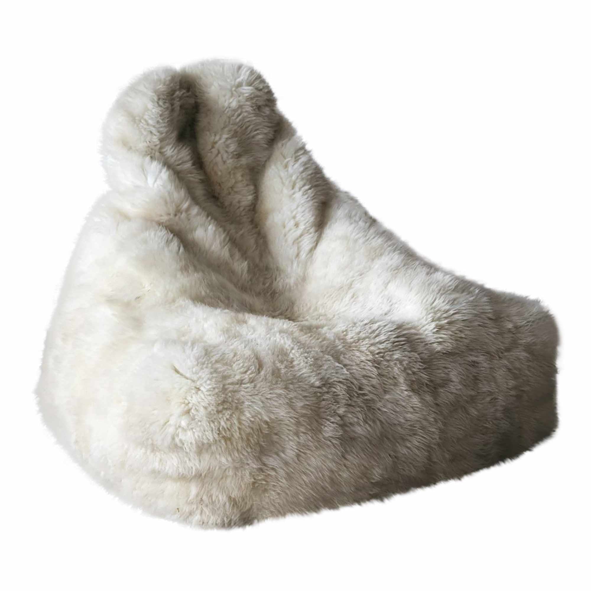 Ivory Sheepskin Beanbag