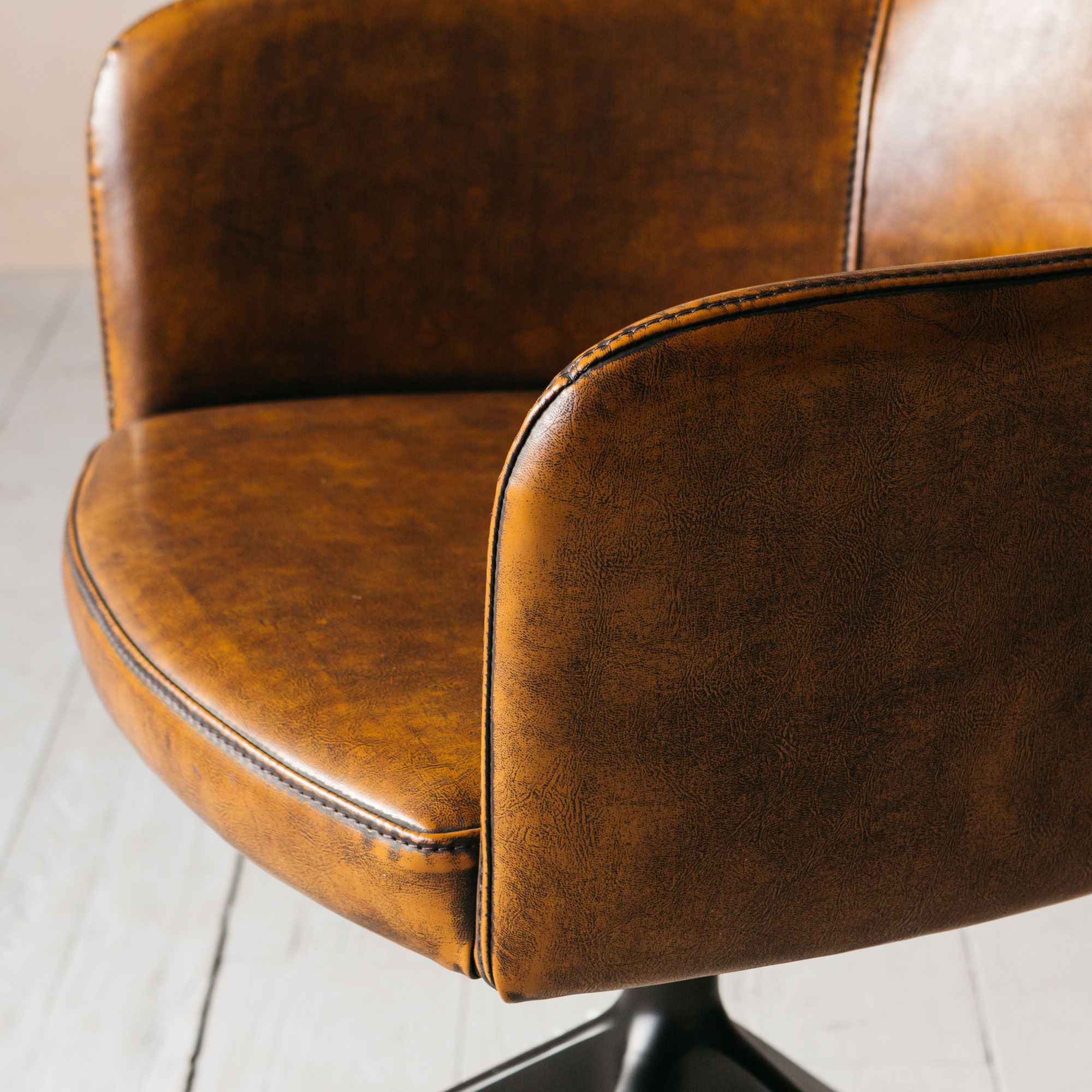 Mercer Brown Faux Leather Swivel Chair