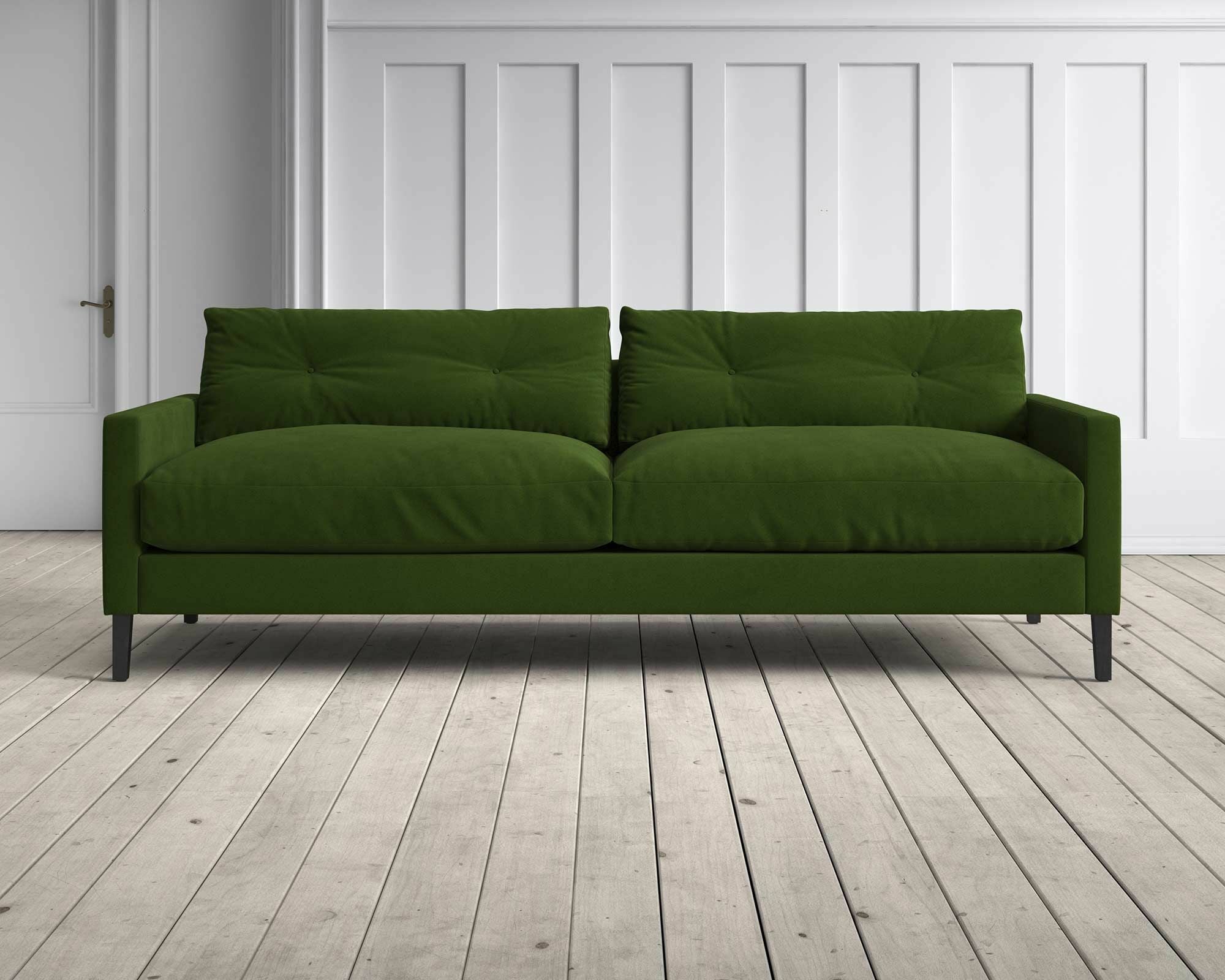 Kasper Grass Green Stain Guarded Velvet Sofa