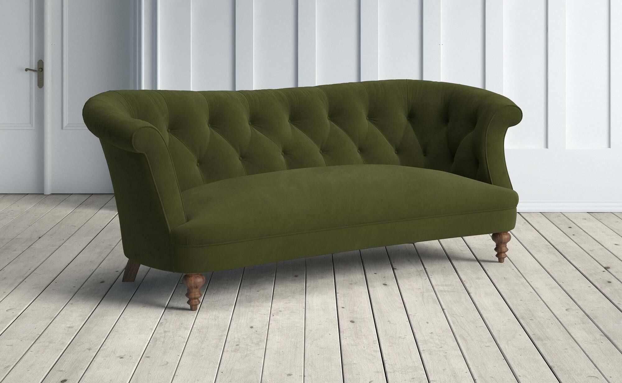 Diana Forest Green Stain Guarded Velvet Sofa