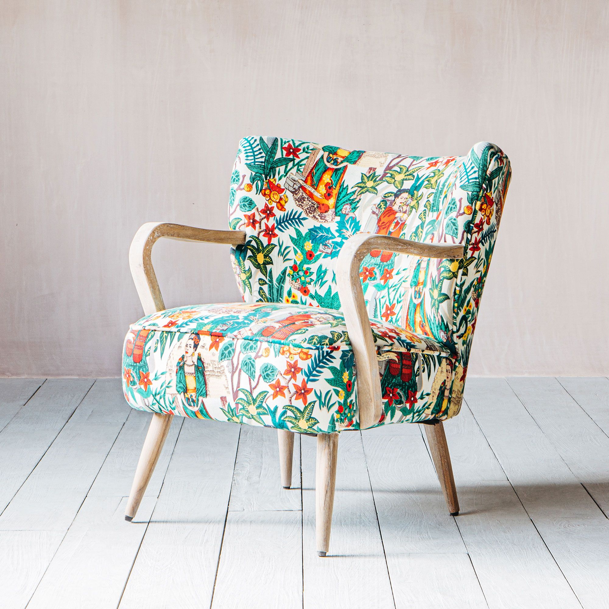 Lina Mexicana Multi-colour Upholstered Wood Armchair