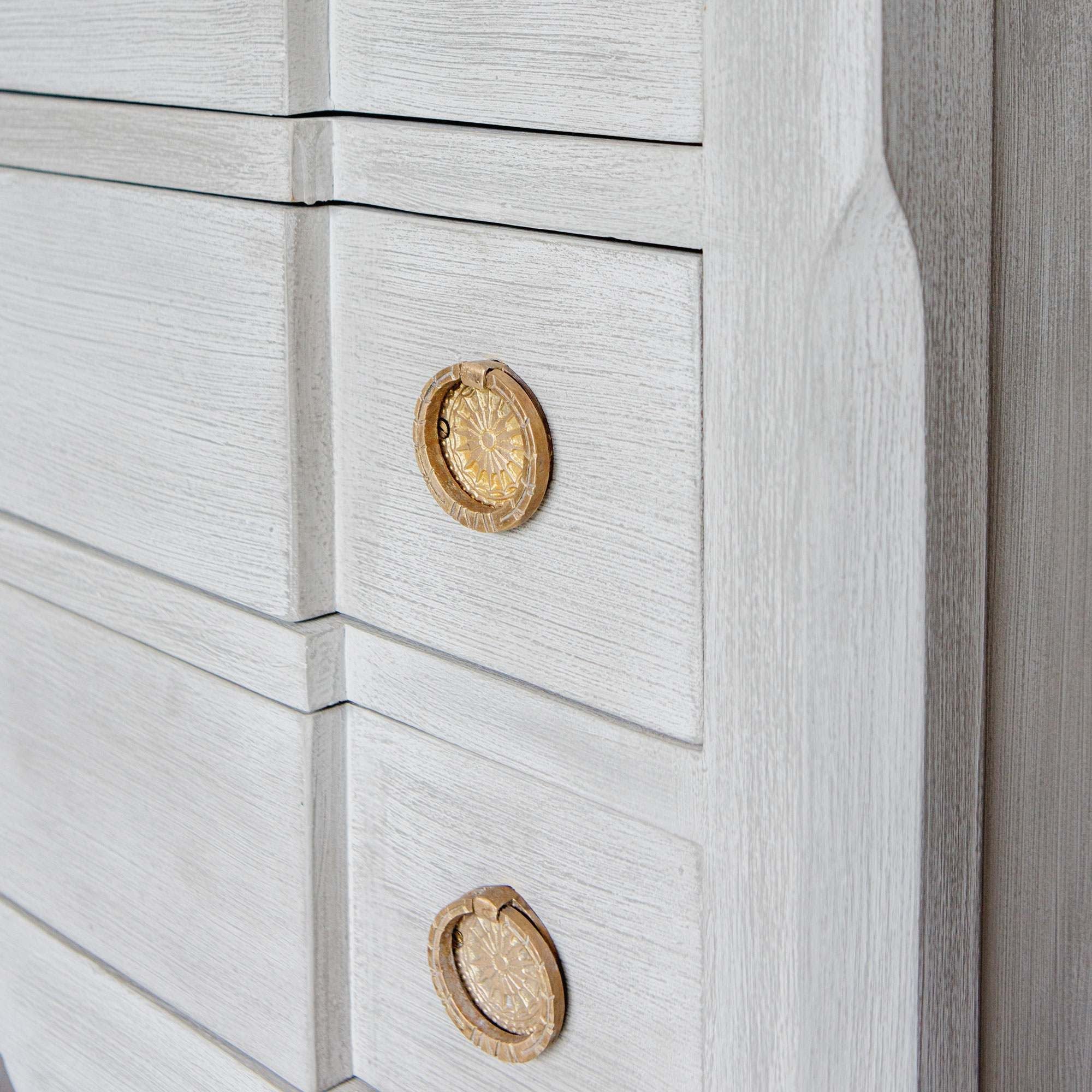 Grey Mango Wood French Chest Of Drawers