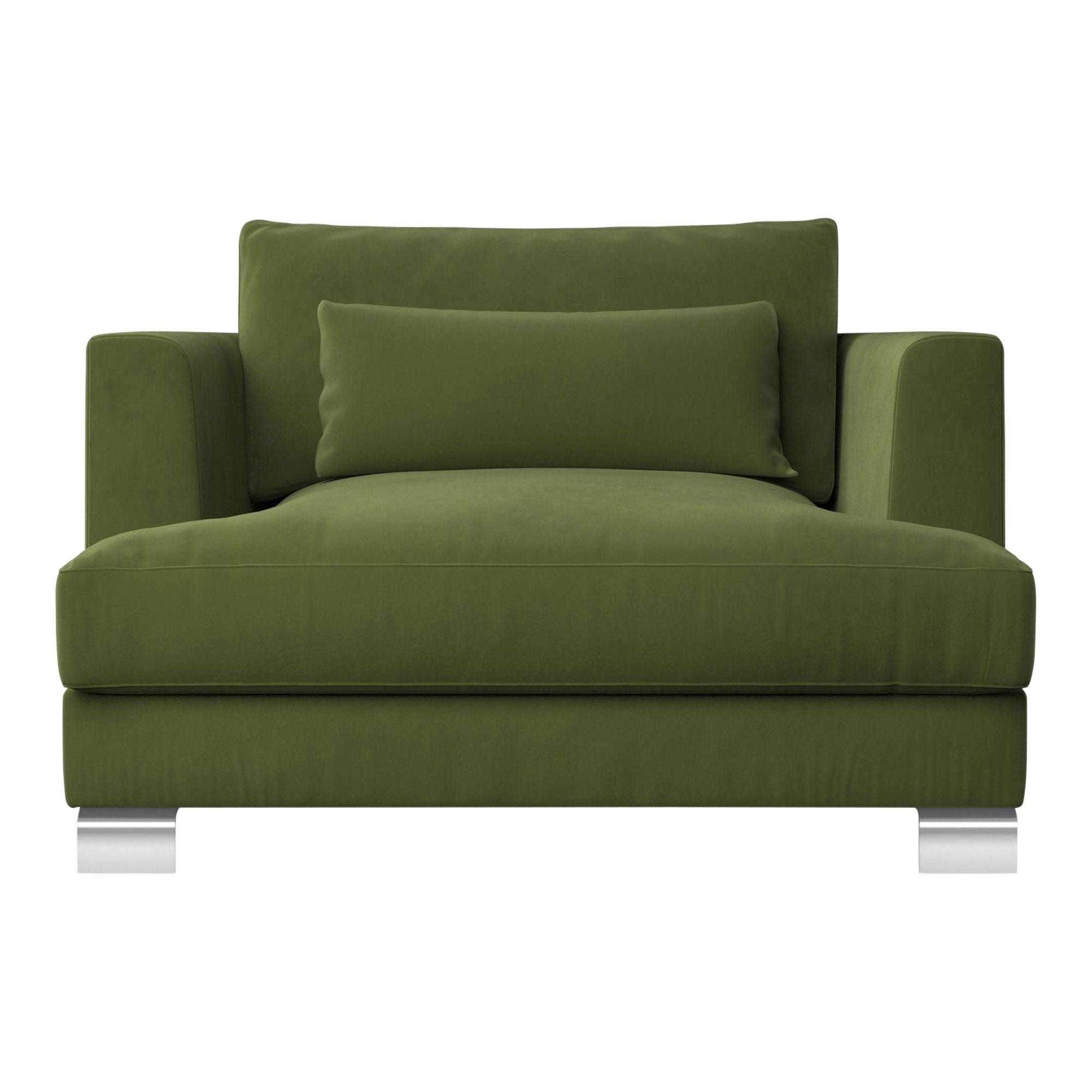 Dakota Olive Green Lario Velvet Armchair