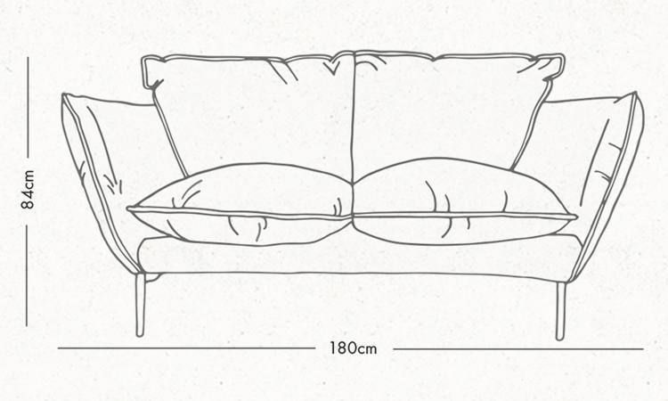 Freddie Cornflower Blue Lario Velvet Sofa - 2 Seater