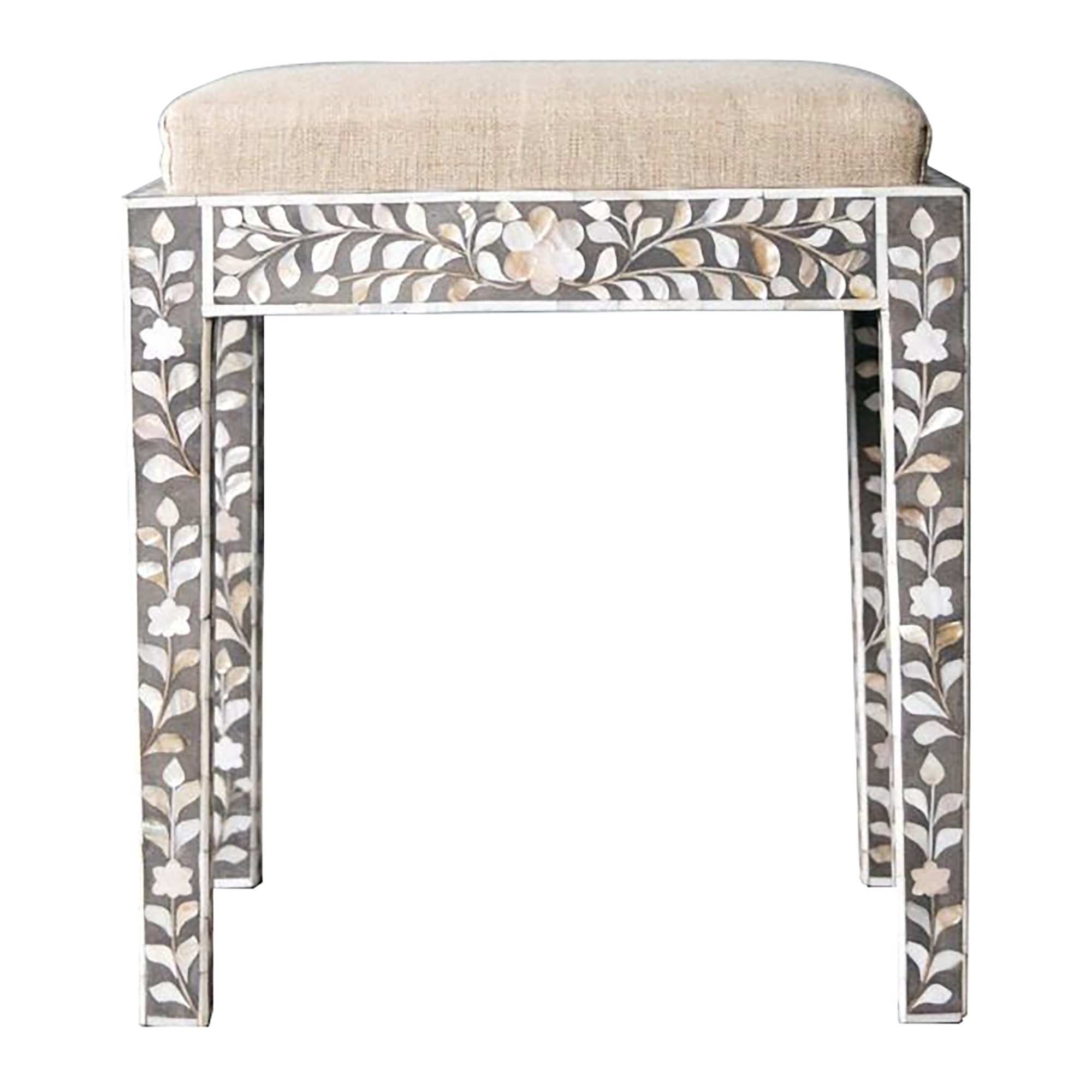 Maxi Grey Mother of Pearl Stool