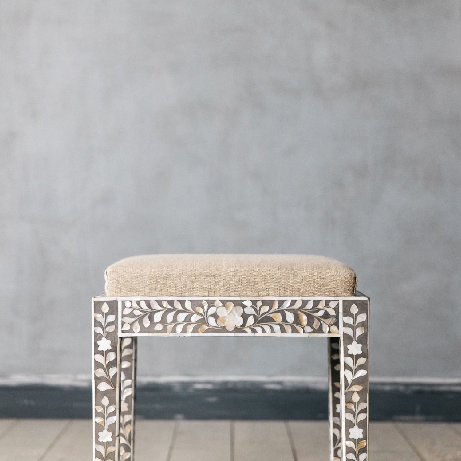 Maxi Grey Mother of Pearl Stool