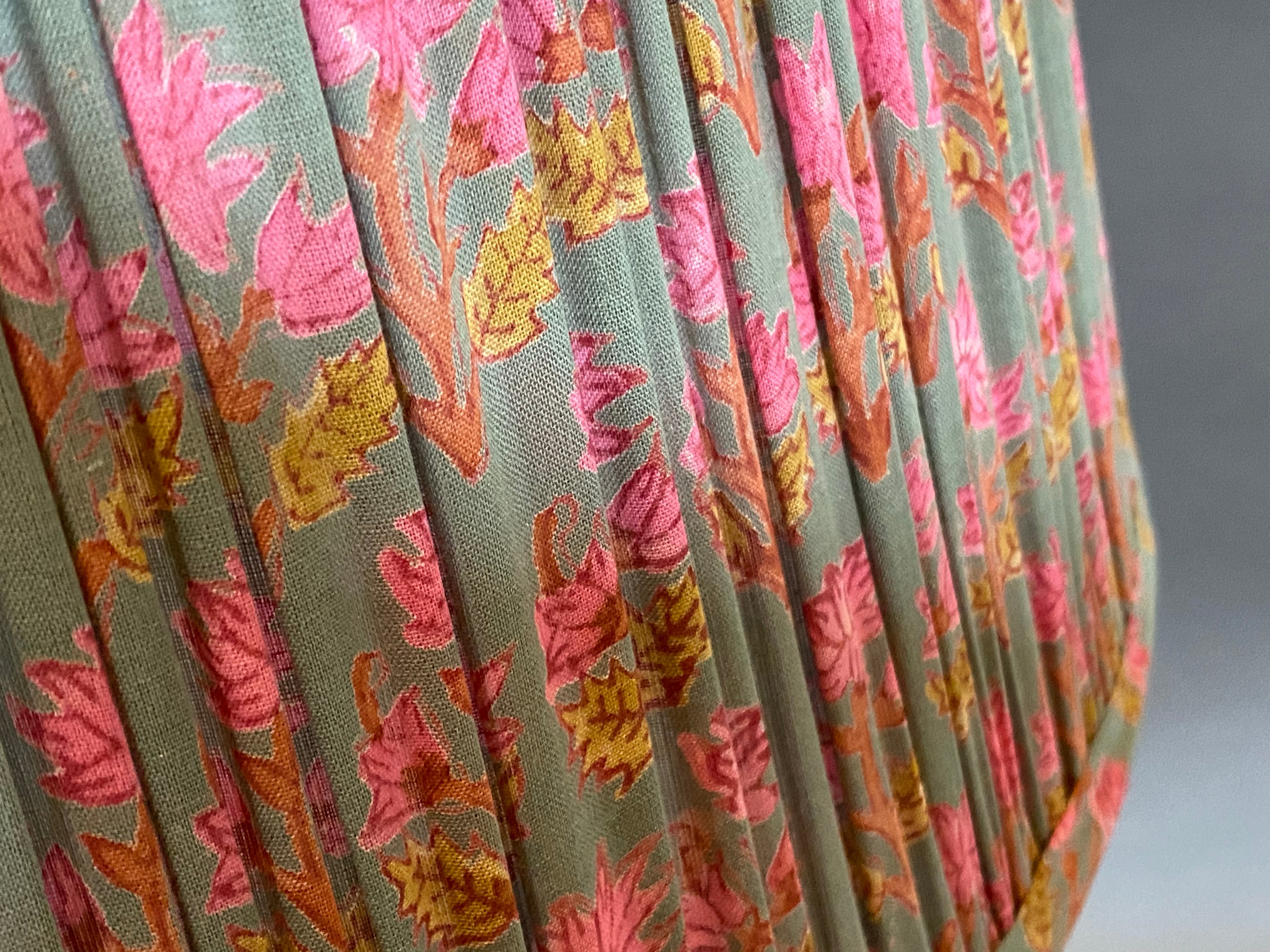 Pink & Ochre Cotton Lampshade