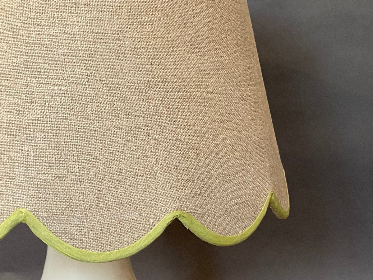 Lime Green Linen Scallop Lampshade