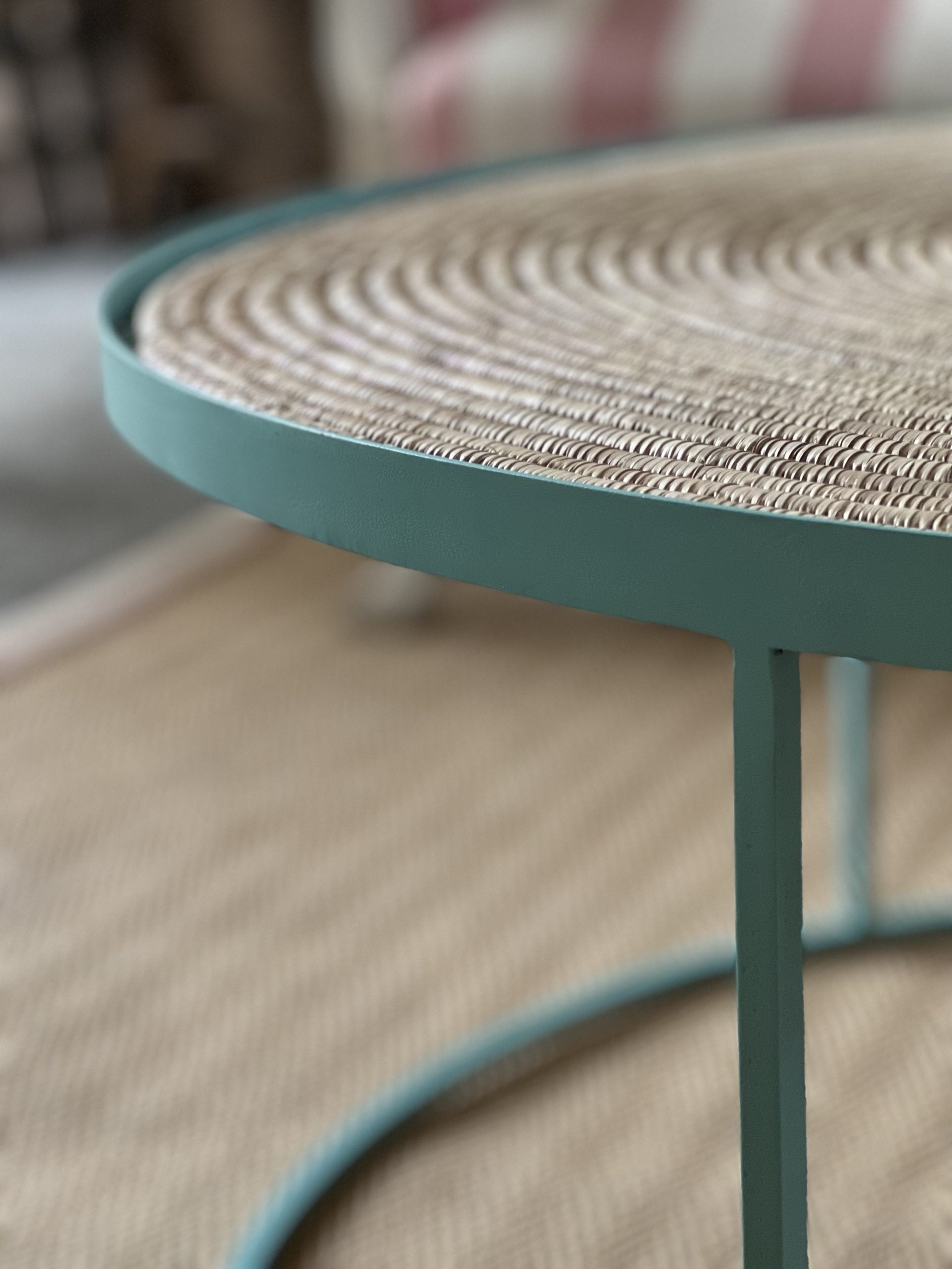 Lily Turquoise Metal Coffee Table