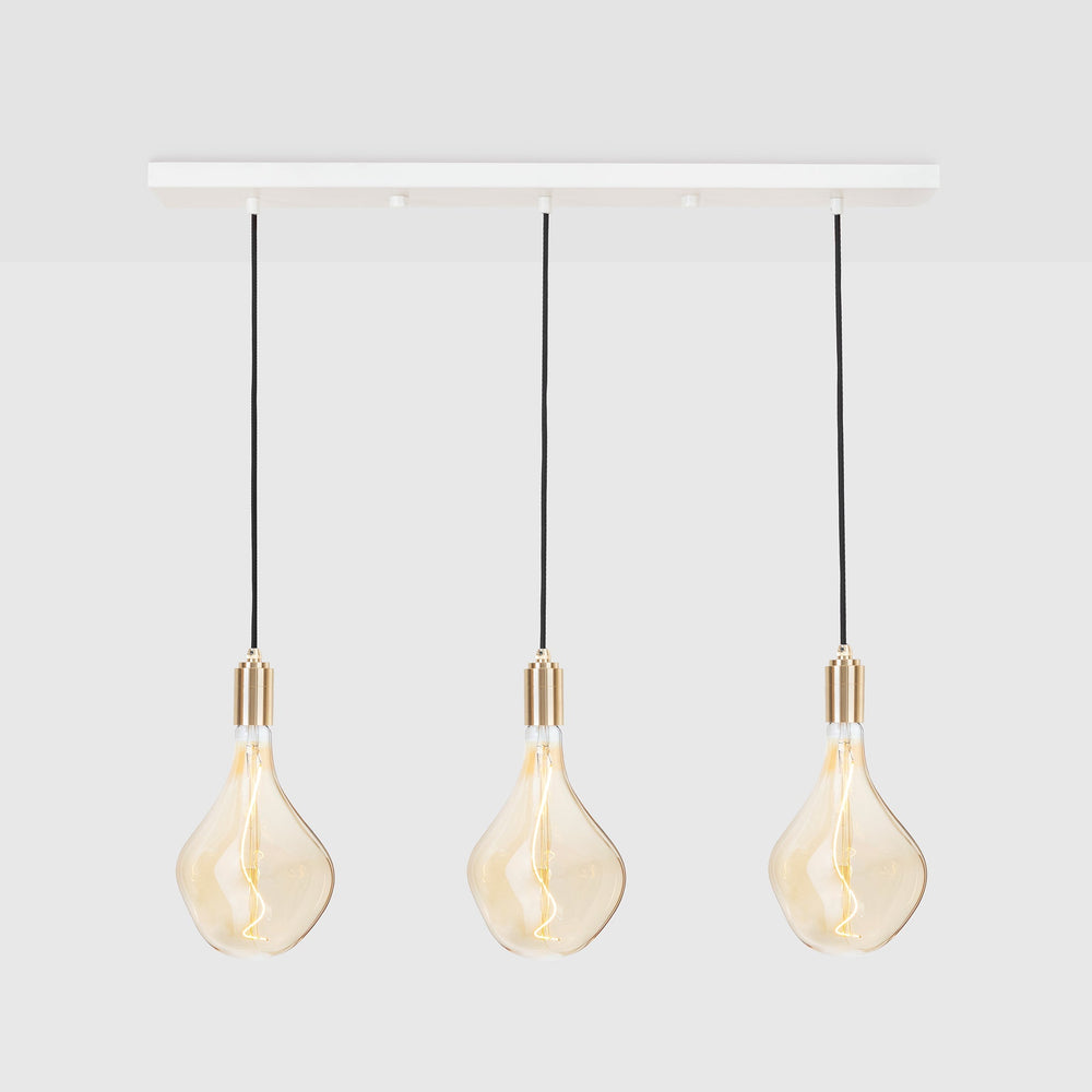 Linear Triple Pendant with Brass
