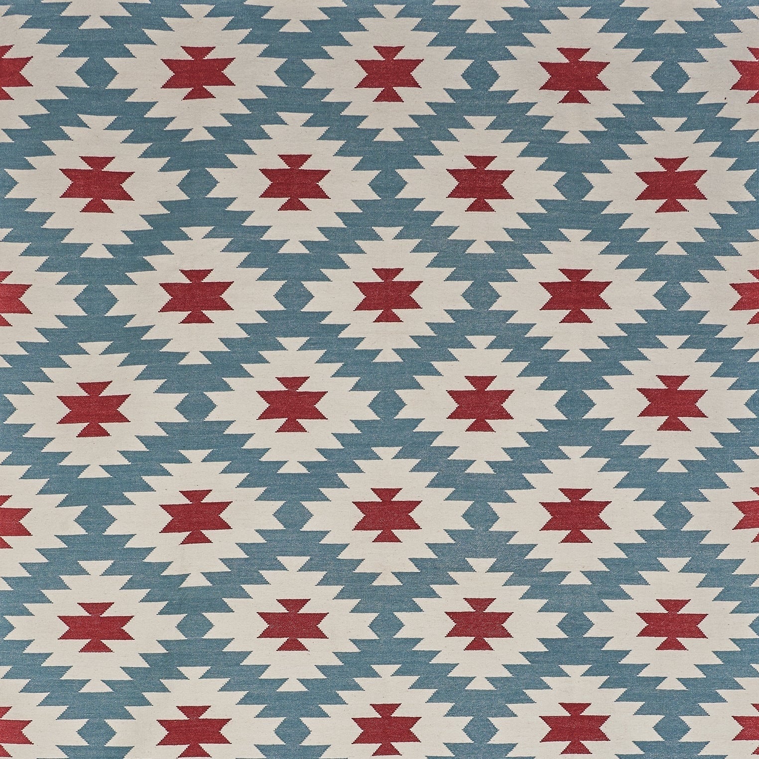 Blue and Red Diamond Rug