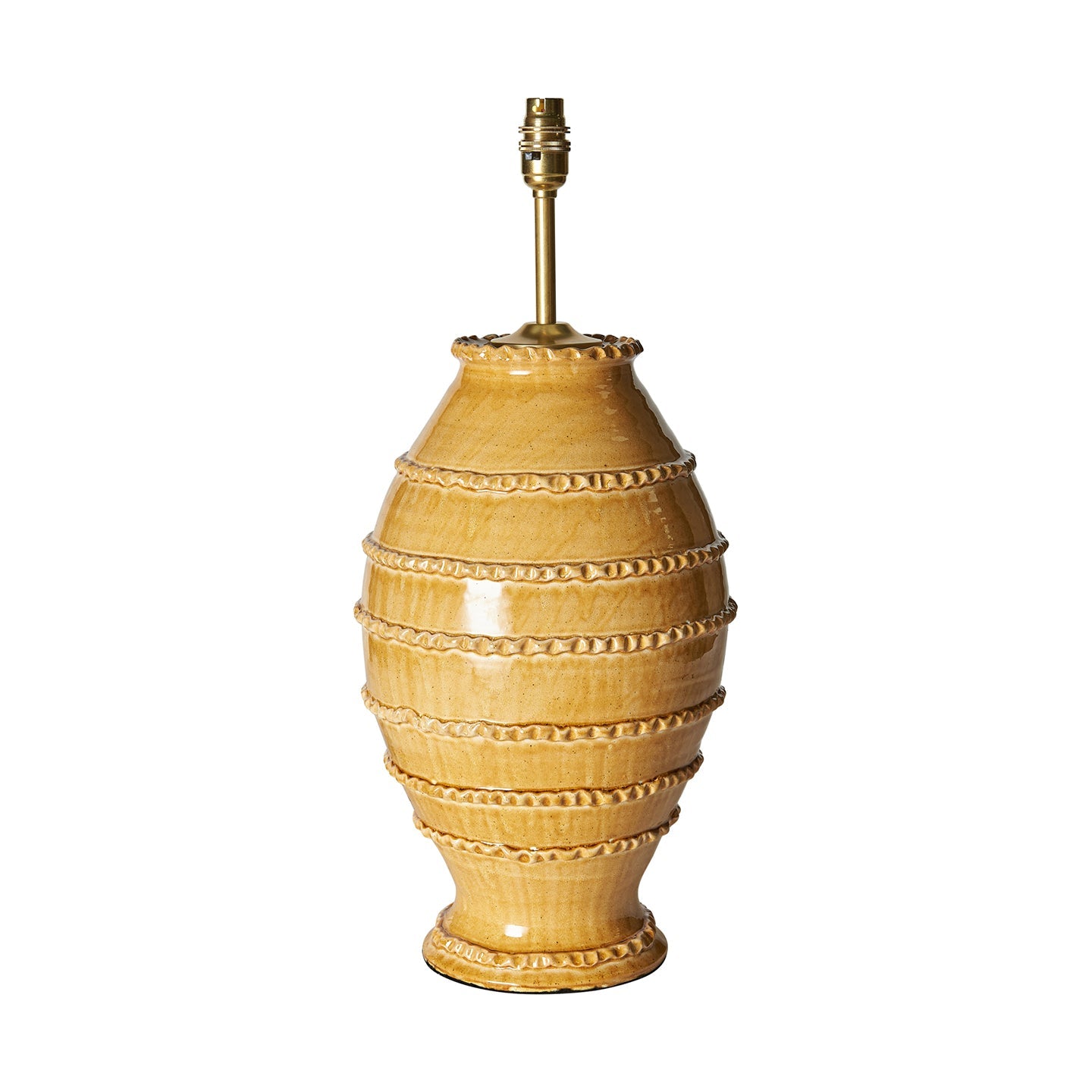 Mustard Wiggle Ribbed Urn Ceramic Lamp Base