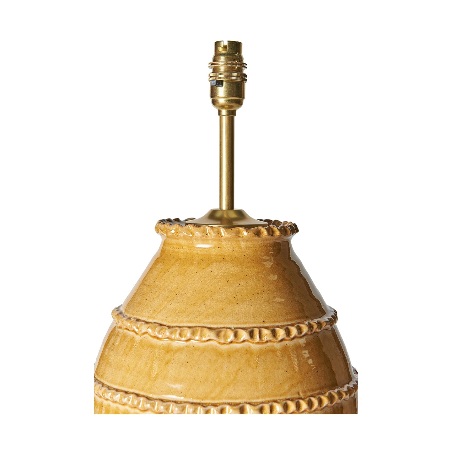 Mustard Wiggle Ribbed Urn Ceramic Lamp Base