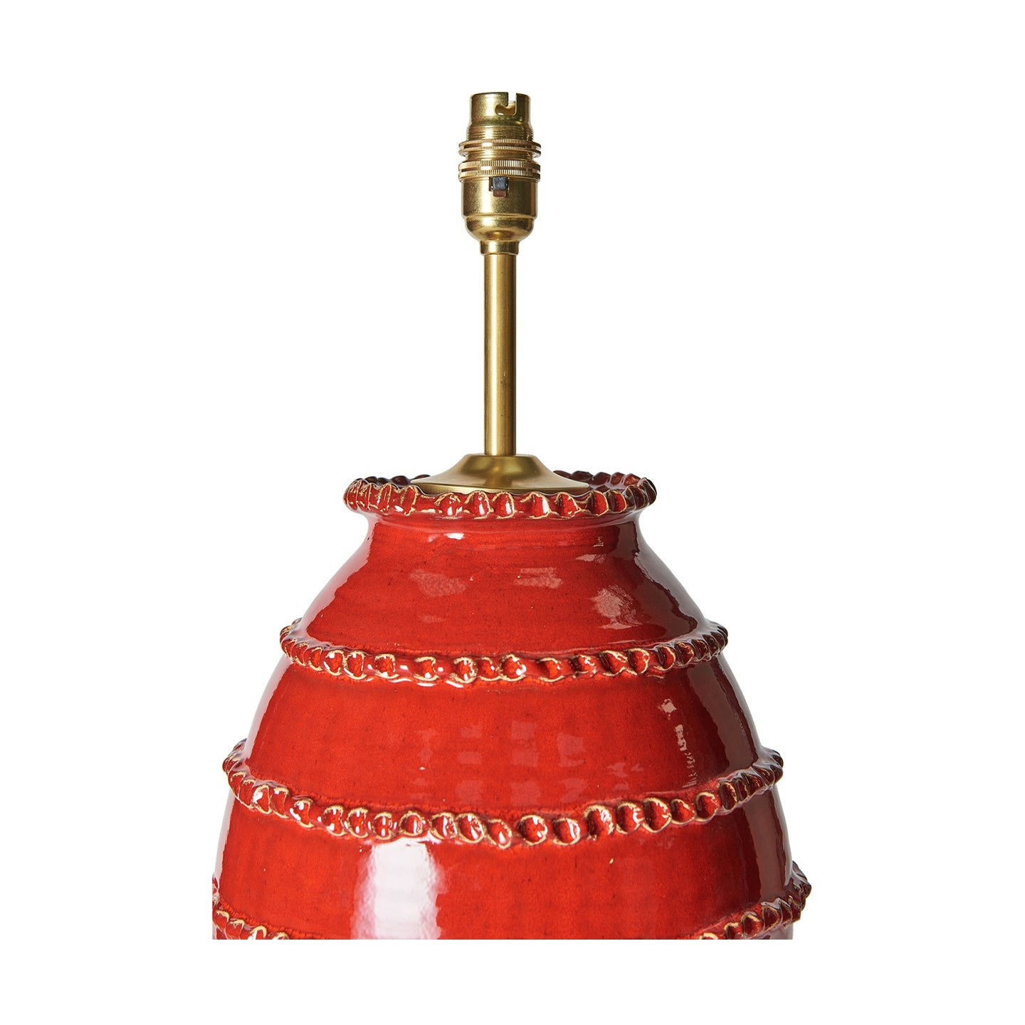 Red Wiggle Ribbed Urn Ceramic Lamp Base