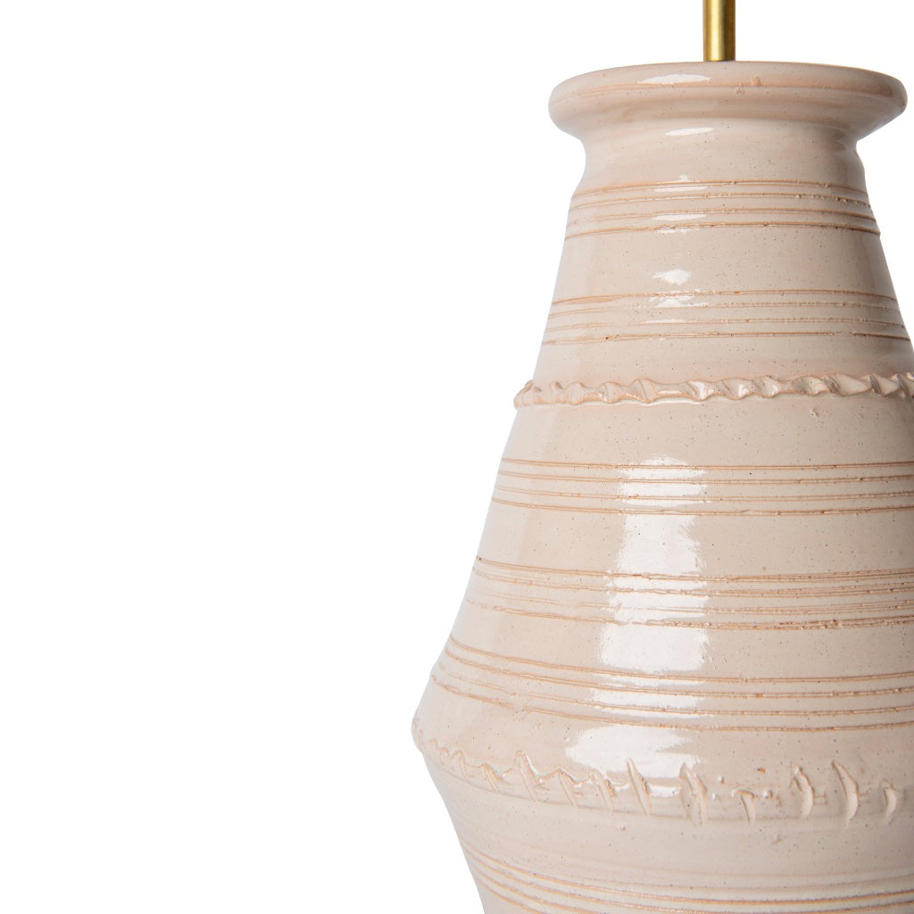 Blonde Ribbed Vase Ceramic Lamp Base