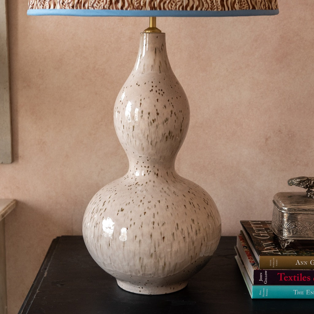 Brown Speckled Double Gourd Ceramic Lamp Base