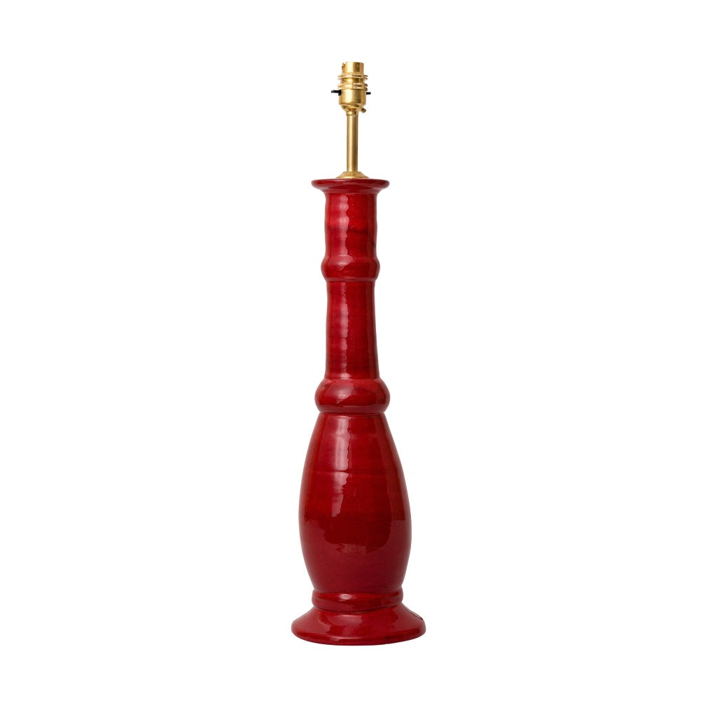 Red Candlestick Ceramic Lamp Base
