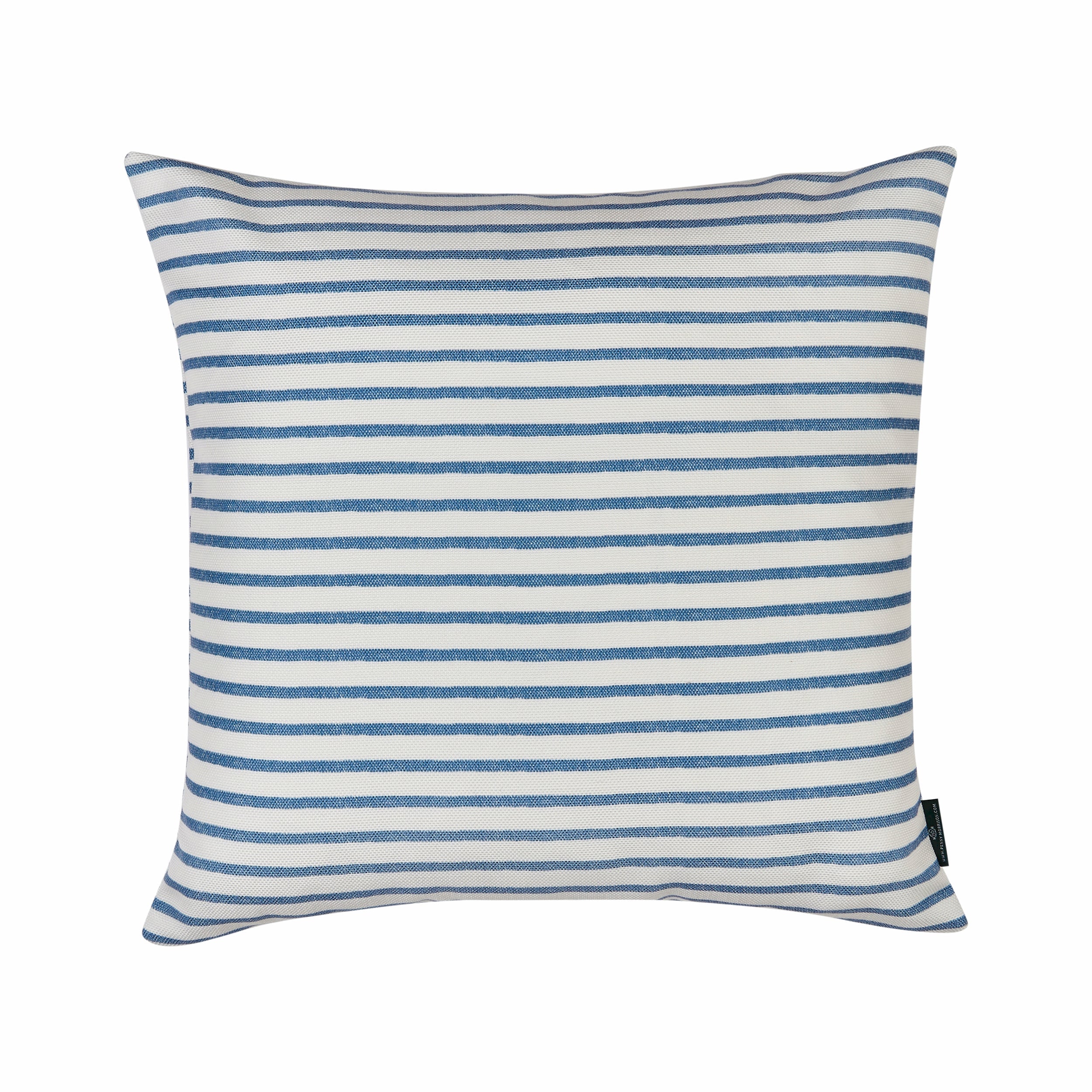 Harriet Stripe Performance/Outdoor Blue Square Cushion