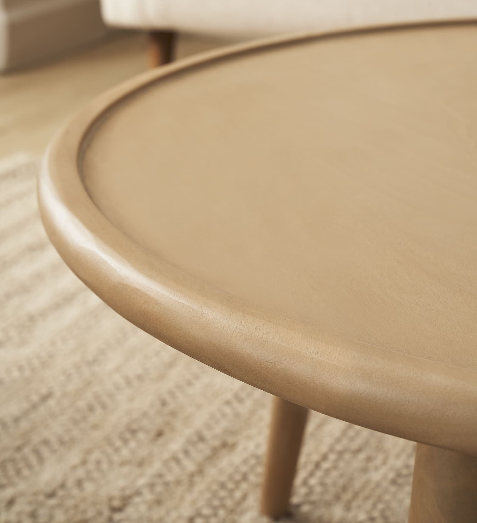 Scandinavian Oak Round Coffee Table