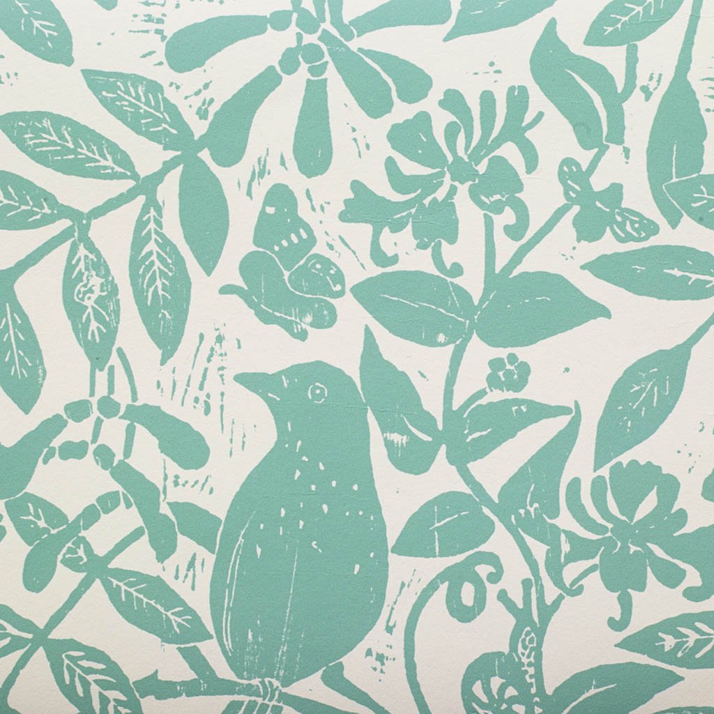 Birds & Bees Wallpaper Pea Green