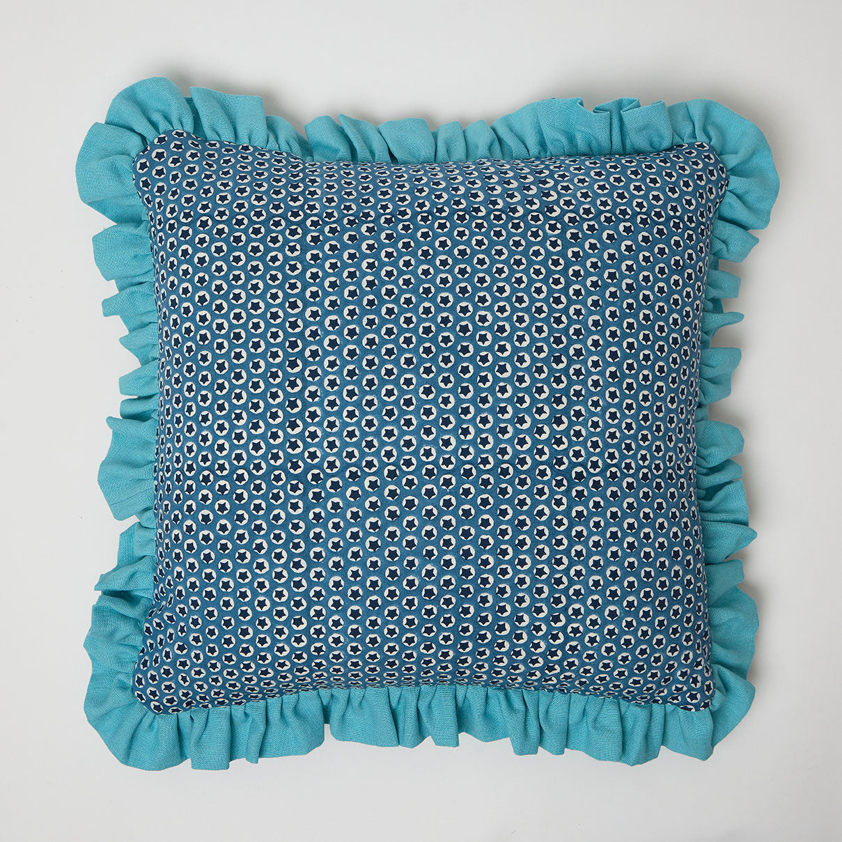Cushion Frill Tuk Tuk Blue Bindi Blue