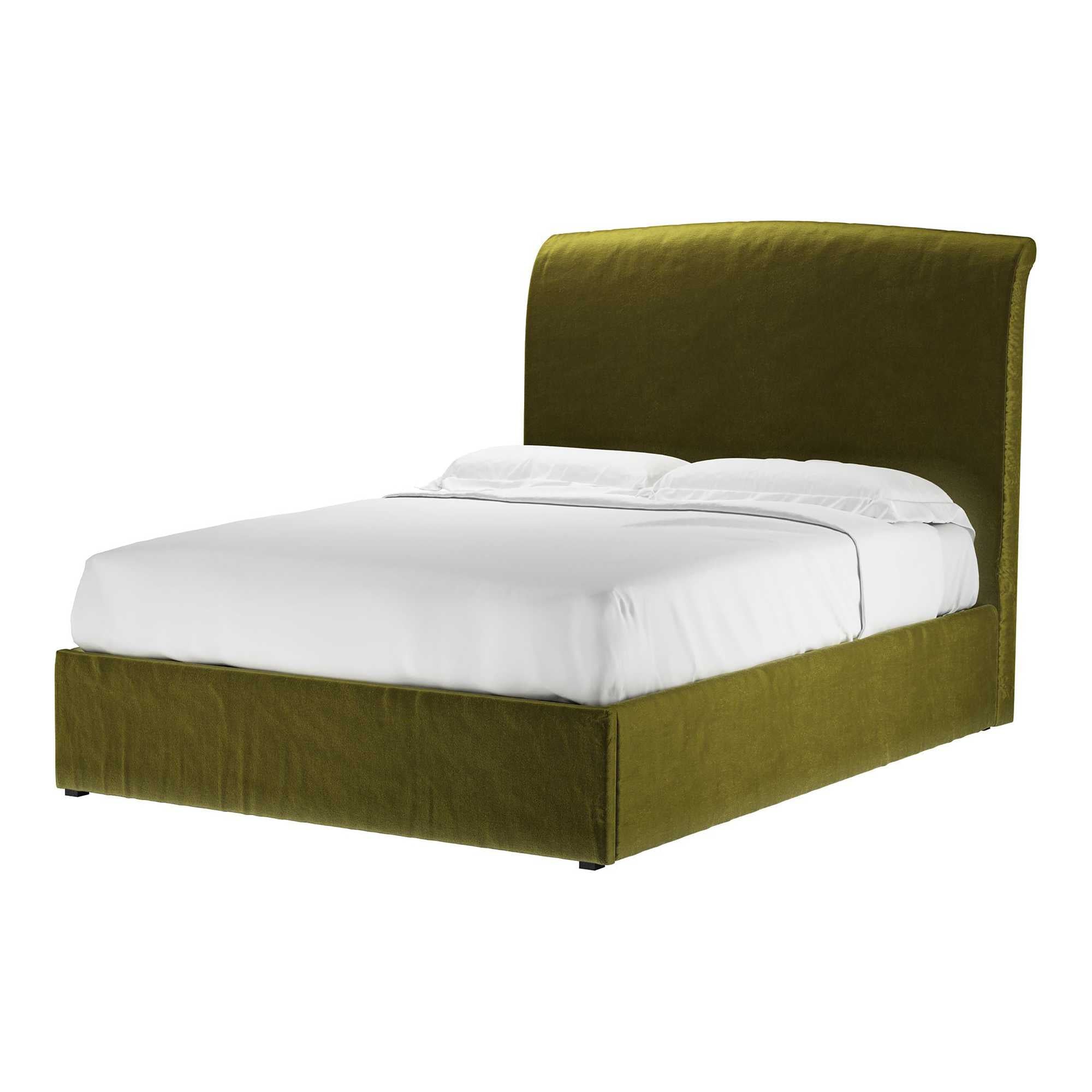 Thea Cotton Matt Velvet Ottoman Bed - Double Size