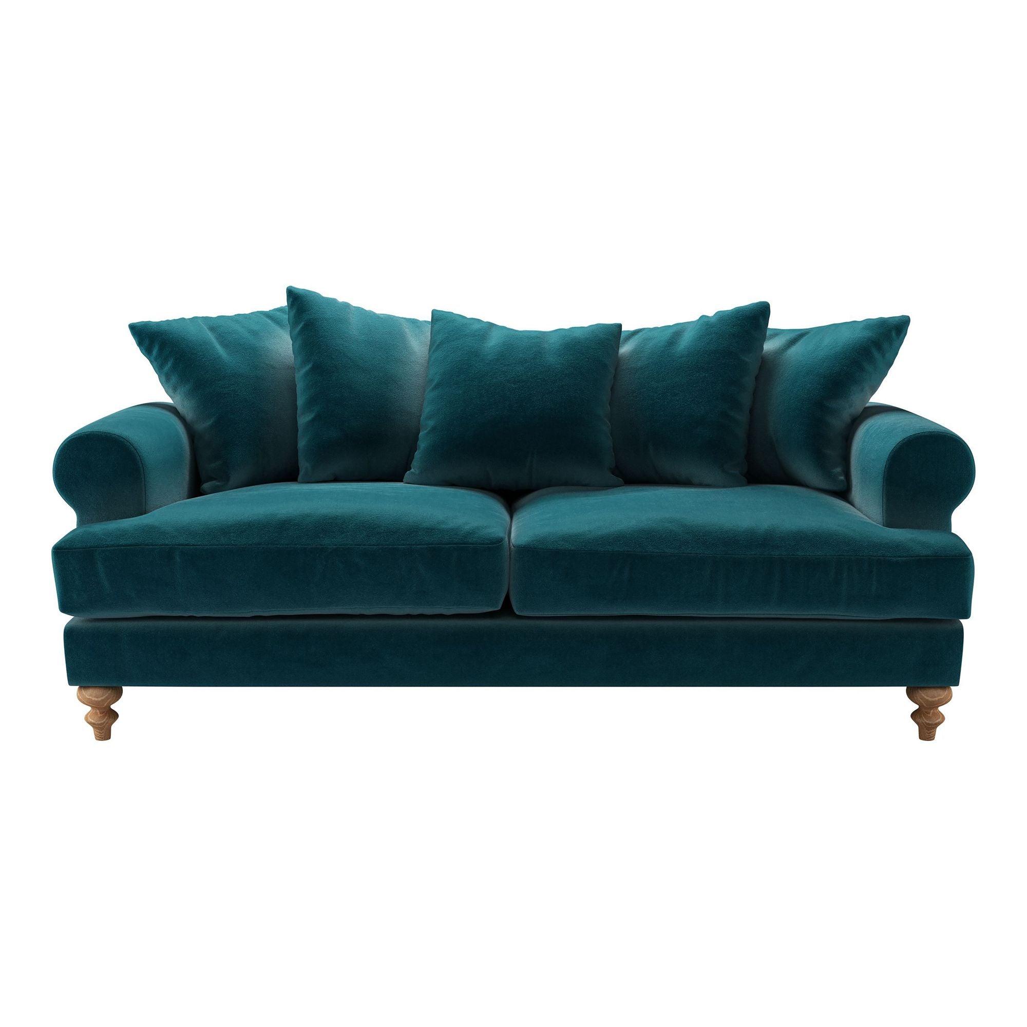 Blue velvet deals sofa 3 seater